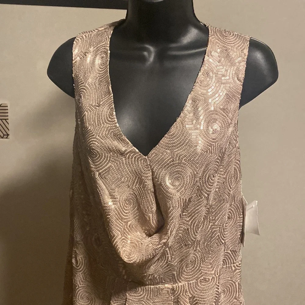 NWT FREE PEOPLE  Paris Rock Sequin French ROSE DRESS